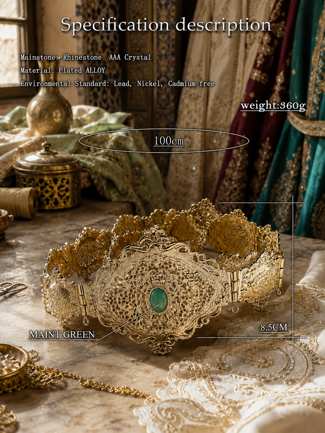 Noura Gold Kaftan Belt