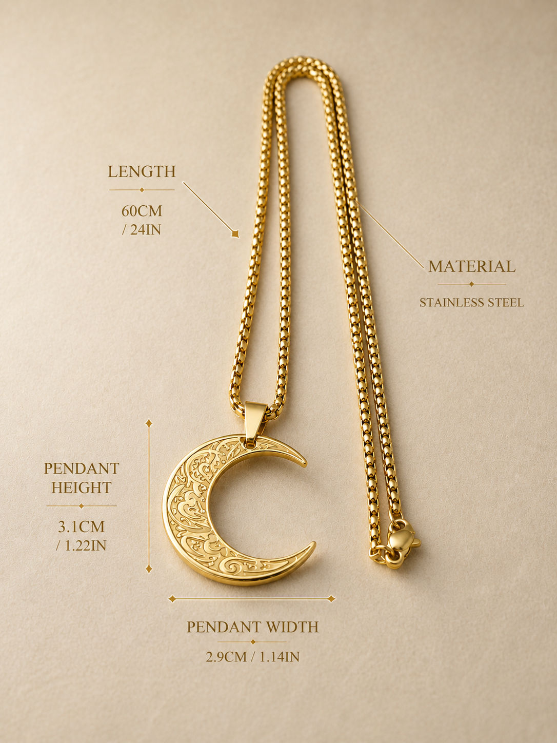 Noura Crescent Moon Pendant